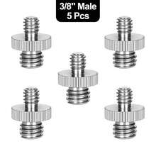 适用于相机三脚架麦克风的 1/4" 公头转 1/4" 公头和 3/8" 公头螺纹三脚架螺丝适配器双头螺柱标准安装螺纹转换器 - 查看 10