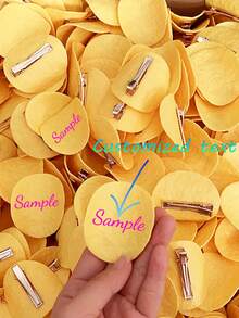 Customized Text/Logo Potato Chip Hair Clip | Cute Heart-Shaped Student Duck Clip Creative Fun Hair Accessory, Resin Material, Solid Color, Round Funny Realistic Potato Chip Hair Clip, Minimalist Quirky Girl Style Side Bangs Duck Clip, Edible-Looking Hair Clip, Creative Hair Accessory - Multicolor - View 1
