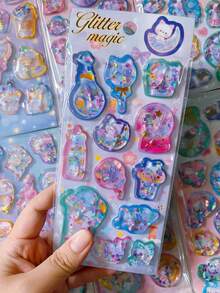 3D Foam Cup Stickers - Cute Cartoon Water Bottle Stickers - Student Notebook And Diary DIY Stationery - Waterproof Adhesive - Multicolor - View 13