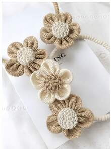 Handmade Linen Flower Window Curtain Tie Backs, Luxury Decorative Holdbacks For Living Room Bedroom Home Decor - Brown - View 9