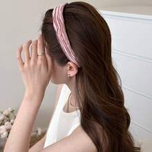 4pcs Women Pleated Minimalist Elegant Solid Color Headbands, Suitable For Daily Use, Home, School, Beach, Office, Party, Holiday, Birthday, Back To School, New Year, Valentine's Day, Mother's Day, Wedding, Music Festival, Spring/Summer/Autumn/Winter Hairband - Multicolor - View 3