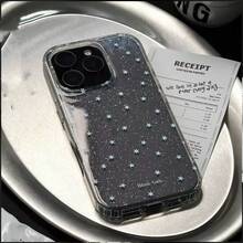 Clear Glitter Star Phone Case, Sparkly Shockproof Transparent Cover With Anti-Yellow Bumper, Anti-Scratch Protective Case With Full Camera Protection, Shimmer Aesthetic Design, Compatible With IPhone 17 16 15 14 13 Pro Max - Clear - View 4