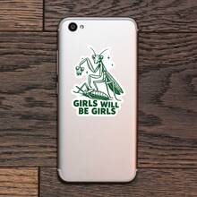1PC Praying Mantis Vinyl Sticker, Waterproof Green Line Art Insect Decal With Botanical Nature Illustration Style For Insect Lover, Laptop, Water Bottle, Notebook, Journal, Phone Case, Luggage Decor - S2065 - View 6