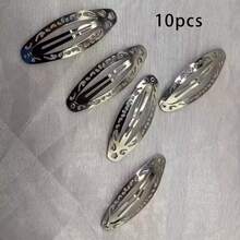 10pcs Vintage Silver Roman Palace Style Rectangle Bangs Clips, Floral BB Clips, Hair Clips, Side Clips - A - View 7
