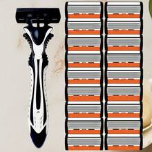 6-Layer Hypoallergenic Stainless Steel Manual Razor With Washable Design - White Handle & Yellow Blades, Ideal For Beard & Mustache Trimming, Durable And Comfortable Grip - Safety Razor - View 17