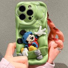 Disney Mickey Mouse Phone Case, Official Mickey Character Design, Skateboarding Mickey In Soft Plush Texture On A Bright Green Background With Graffiti-Style "Mickey" Lettering Protective Cover. Compatible With IPhone 17, 16, 15, 14, 13, 12, 11 Pro Series, Featuring A Cool, Street-Style Mickey Mouse With A Skateboard, Perfect For Mickey Fans Who Love An Edgy, Modern Aesthetic, Ideal For Birthdays, Holidays, Anniversaries, Graduation Gifts, Or Any Special Occasion To Surprise Family, Friends, Classmates, And Loved Ones. - trắng - Xem 2