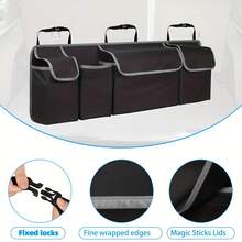 Oxford Material Multi-Functional Car Trunk Storage Box, With 4 Large Pockets And 3 Adjustable Straps, Suitable For Backseat Storage Bag Of Various Car Models - A - View 2
