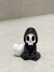 Figura del Segador Gótico de 6,8 cm, Segador Lindo Leyendo Decoración de Escritorio, Material PLA Negro y Blanco, Regalo Único Ideal para Amantes de los Libros en Halloween - Multicolor - Ver 10