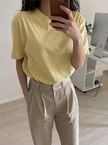 Camiseta de Hombros Caídos  para Verano - Multicolor - Ver 6