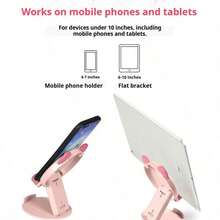 1pc Cute Cartoon Adjustable Foldable Rotatable Desktop Phone Holder, Slouchy Portable Tablet Stand, Suitable For Study, Live Streaming, Phone Storage, Fit For Dorm, Bedroom, Living Room, Office - Multicolor - View 5