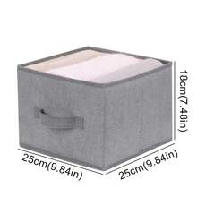 Bolsa de Almacenamiento Colgante de Lino y Algodón, Organizador de Armario Estilo Cajón, Caja Organizadora de Ropa, Estante de Almacenamiento Colgante Plegable - Beige de 3 capas - Ver 7