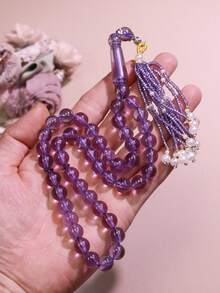 1 pieza Nuevo colgante con borla de perla pequeña, 45 piezas Cuentas de oración de Ramadán de 10mm, Rosario de recitación diaria de Ramadán, Regalo de Ramadán, Accesorio religioso unisex - Multicolor - Ver 8