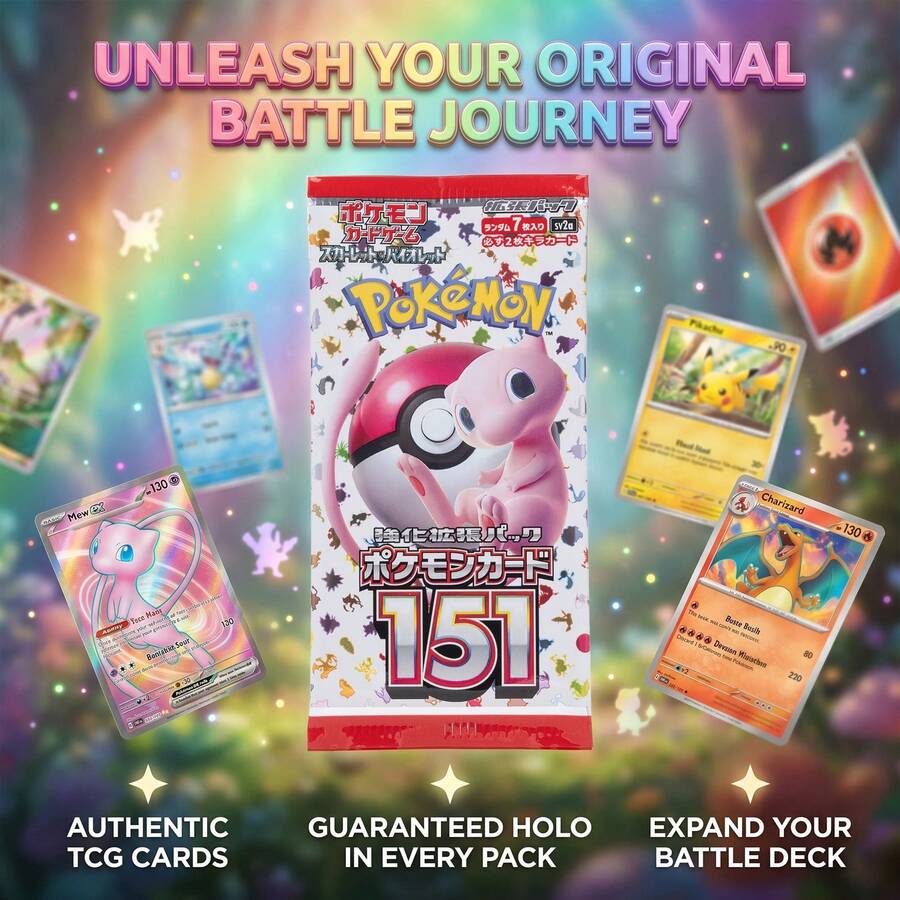 Pokémon TCG Japanese 151 Booster Pack – Original Trading Card Game Pack, Random Cards Included - 粉色 - 查看 1