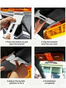 2-In-1 Day & Night Anti-Glare Sun Visor, High-Definition Polarized Anti-Dazzle Driving Glasses, Universal Glare-Proof Sun Visor Against High Beam, Easy Installation Car Safety Accessory, Fit All Vehicle Models - A - View 9