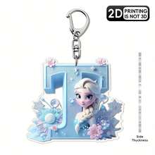 Móc khóa acrylic Disney, in 2D bề mặt phẳng, 1 móc khóa acrylic Disney, 26 chữ cái tiếng Anh, hình công chúa Elsa trong phim Frozen với họa tiết hoa, móc khóa túi xách dễ thương, móc khóa đôi, móc khóa xe hơi, quà sinh nhật cho fan Frozen, bề mặt phẳng 2D, lựa chọn hoàn hảo cho các dịp lễ. - Nhiều màu - Xem 33