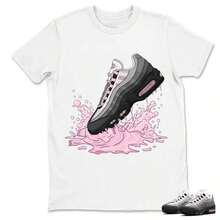 Camiseta de burbujas grandes color rosa y blanco 95, combina con zapatillas Dripping, el mejor regalo para adultos y niños, sudadera con capucha, camiseta de algodón. - Blanco - Ver 1