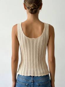 Áo khoác cardigan dệt kim thời trang đa năng dành cho nữ, thích hợp mặc hàng ngày đi làm, có thể mặc trong hoặc ngoài, mùa xuân/hè. - Màu be - Xem 5