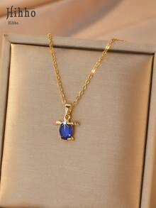 Hihho 1pc Ocean Series Summer Limited Edition Colorful Sea Turtle Necklace, Elegant Clavicle Chain, Versatile For Daily Wear And Vacation - Baby Turtles - View 7