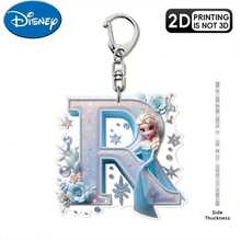 Móc khóa acrylic Disney, in 2D bề mặt phẳng, 1 móc khóa acrylic Disney, 26 chữ cái tiếng Anh, hình công chúa Elsa trong phim Frozen với họa tiết hoa, móc khóa túi xách dễ thương, móc khóa đôi, móc khóa xe hơi, quà sinh nhật cho fan Frozen, bề mặt phẳng 2D, lựa chọn hoàn hảo cho các dịp lễ. - Nhiều màu - Xem 13