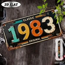 2D 平面 - [2D 平面] 2D 平面，1 件复古金属装饰牌匾（12 英寸 x 6 英寸），1983 年经典复古年份装饰牌匾，装饰牌匾，户外标牌和墙饰，适用于客厅、入口、休闲区 - A - 查看 8