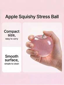 1pc Stress Relief Green Apple Fingertip Toy, Moldable Slow Rebound Apple Stress Ball, Party Favor - A - View 7