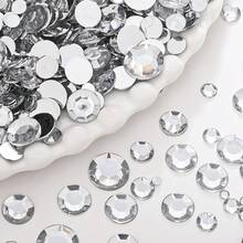 Classic Silvery Rhinestone Flatback Beads 3-12mm Mixed Size DIY Rhinestones Faceted Crystal Gem Patch For Art Clothing DIY, Sew On Glitter - Silver - View 7