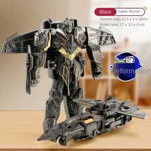 Coche de transformación, modelo de Robot de Anime, Robot de de deformación de un solo paso, juguete rompecabezas para niños, modelo de figura de acción de coche de de deformación - negro1 - Ver 9