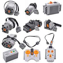 MOC-funciones de energía de alta tecnología, servomotor, interruptor de polaridad, juego de luces, receptor de Control remoto de velocidad IR, caja de batería, Juguetes DIY - Control de Velocidad 8879 - Ver 1