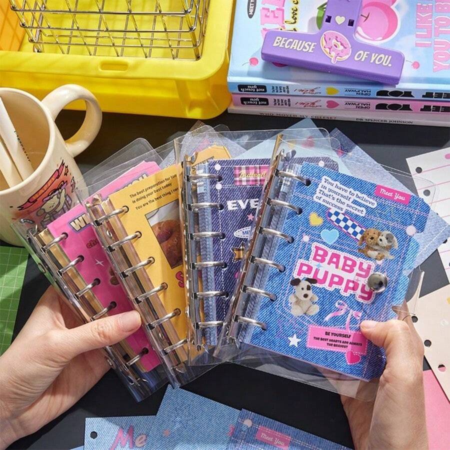 1个A7透明单扣卡套,纯透明PVC活页夹,贴纸本活页夹,DIY手账,PP透明内页替换装,IDOLME,透明手账内衬纸,适用于K-Pop专辑、手账、剪贴簿、贴纸收纳、可移除贴纸本内衬、预算规划、2026年手账、笔记本、日记本、新学期文具、返校必备 - 活頁夾 - 查看 1