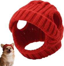 Genérico Sombrero Mascota - Gorro De Punto con Agujeros para Orejas |   Gorro Lindo para Mascotas |   para De Cumpleaños Invierno Cosplay Halloween Año Nuevo Perros Cachorros - Gris - Ver 12