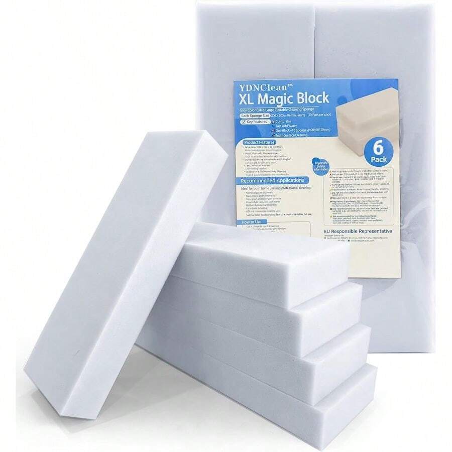 Magic Sponge Eraser Large, Gray Thickened Multi-Purpose Melamine Foam Cleaning Pad 11.8 * 3.94 * 1.57, Cleaning Foam Sponge In Bulk Fitchen, Bathroom, Walls, Boat, Shoes Car(6) - 6 - 查看 1