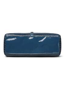 Retro Minimalist Printed Crossbody Bag With Adjustable PU Strap, Flap Closure , New Year - Azul - Ver 9