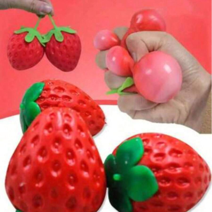Extra Large Realistic Strawberry Squeeze Toy, Stress Relief Ball, Creative Anxiety Relief Gadget
