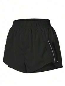 Eassivo Pantalones cortos deportivos con bolsillo con cremallera - Rosa - Ver 5