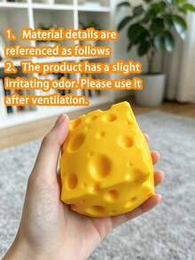 Extra Large Realistic Cheese Squeeze Toy - Oversized Slow Rebound Soft & Lifelike Food Design, Suitable For Desktop Play/Office Relaxation/Birthday Gift - Multicolor - View 3
