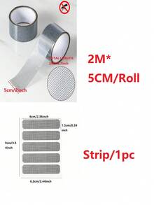 Băng keo lưới sửa chữa, rộng 5cm, dài 2m/cuộn, dùng để vá các lỗ và vết rách trên lưới cửa sổ, thích hợp để che các lỗ và vết rách. - Xám - Xem 3