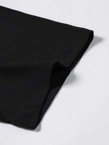 Manfinity Homme Men's Short Sleeve T-Shirt With Crew Neck And Simple Print - Black - View 6