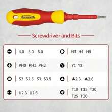 1000V Insulated Screwdriver Set, Magnetic Tip Screwdriver Kit, Electrician Tools, Replaceable Blades, Home Repair Screwdriver For Men - Random Style Screwdriver - View 5