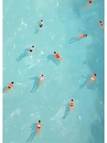Póster Artístico impreso para pared de barco, playa, océano, en la piscina, verano nórdico, pintura en lienzo, imagen para sala de estar y decoración del hogar 3OMR - WO2196-1 - Ver 16