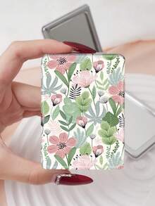 1pc Floral Countryside British Style Folding Vanity Mirror, Portable Ultra-Thin Convenient Hand Mirror, Durable PU Leather, Multi-Scenario, Suitable For All, Rectangular Folding Pocket Mirror, Delicate Floral & Butterfly Pattern Design, Foldable Structure, Wear-Resistant, Reliable, Shockproof, Easy To Carry, Double-Sided 180° Flip Cover, Multi-Functional - Multicolor - View 10