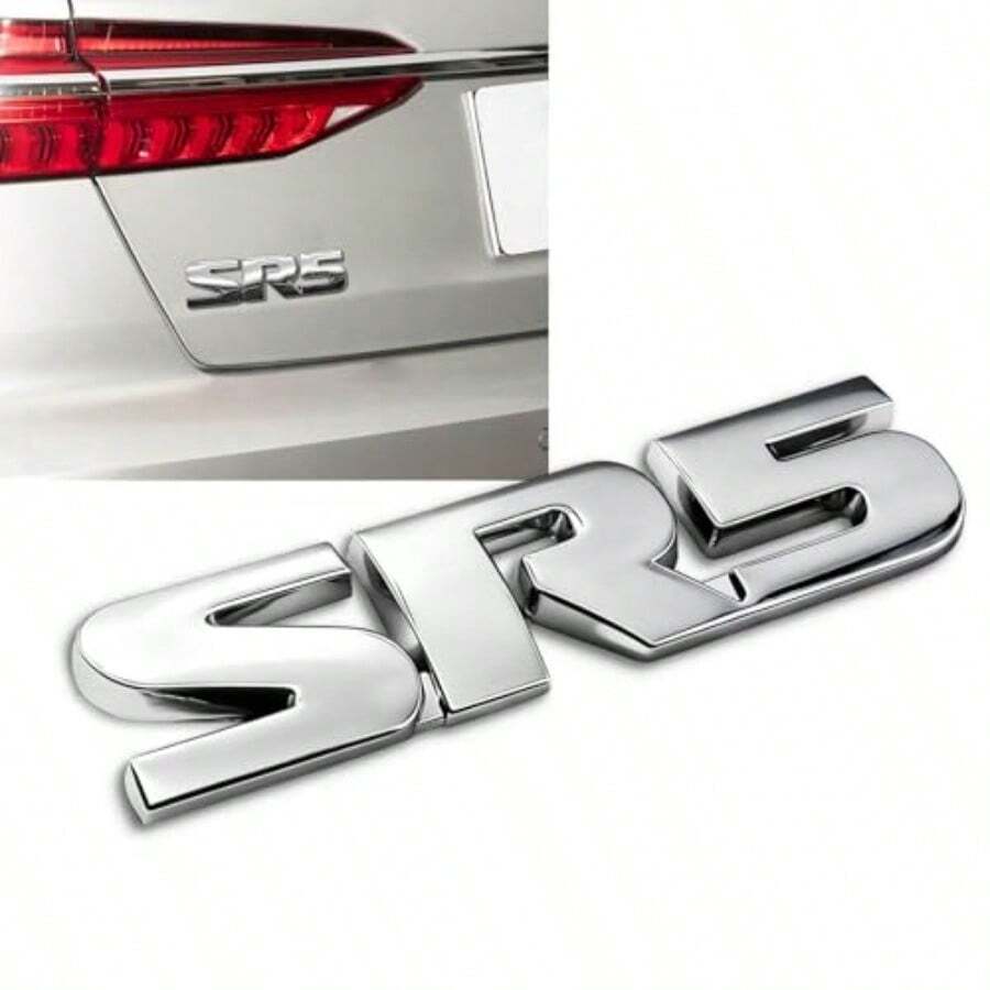 3D SR5 Metal Emblem Tailgate Badge Self-Adhesive Metallic Decal For Vehicle Trunk Rear Tailgate Side Fender Decoration Sleek Silver Finish Weather-Resistant Easy Installation - Bạc SR5 - Xem 1