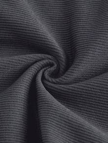 Women's Basic Solid Color Ribbed Knit Jumpsuit, Ribbed Solid Color Fashion Sportswear Jumpsuit, High Stretch Yoga Jumpsuit, Spring/Summer - Grey - View 4
