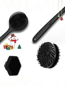 Bộ 4 món gồm bàn chải massage lưng bằng silicon và găng tay tắm mềm mại, dụng cụ cạo tẩy tế bào chết toàn thân và bàn chải tắm tạo bọt cực mạnh, dụng cụ làm sạch cơ thể tạo bọt phong phú. - Nhiều màu - Xem 4