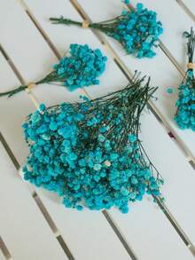 25/50/100/300pcs Artificial Baby's Breath Flowers - For Resin Mold Art And Handicrafts, Hair Accessories, Wedding Wreaths, Table Flowers, Home Decor, Etc. - - Blue - View 3