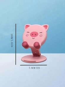 1pc Cute Cartoon Adjustable Foldable Rotatable Desktop Phone Holder, Slouchy Portable Tablet Stand, Suitable For Study, Live Streaming, Phone Storage, Fit For Dorm, Bedroom, Living Room, Office - Multicolor - View 3