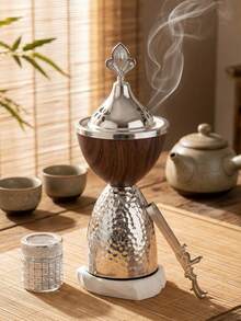 1件/套輕量奢華金屬香爐，中東阿拉伯風格香氛擴散器，可用作香爐，適用於臥室、客廳（作為中心裝飾）、辦公室、瑜伽工作室和派對，營造優雅氛圍。亦適用於家居裝飾、裝飾、禮品、生日、母親節、婚禮伴手禮。 - 彩色 - 查看 18