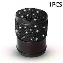 Sparkling Diamond Car Ashtray, Glamorous Shiny Crystal Car Ashtray With Lid - Portable Office And Home Car Ashtray - Durable ABS Material, Decorated With Shiny Rhinestones, Creative And Fashionable Design For Women - Vehicle-mounted Trash Cans - View 14