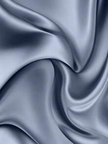 Áo kiểu nữ thanh lịch cổ tròn tay ngắn bằng vải satin, thích hợp cho mùa xuân và mùa hè. - Màu xanh lam - Xem 5