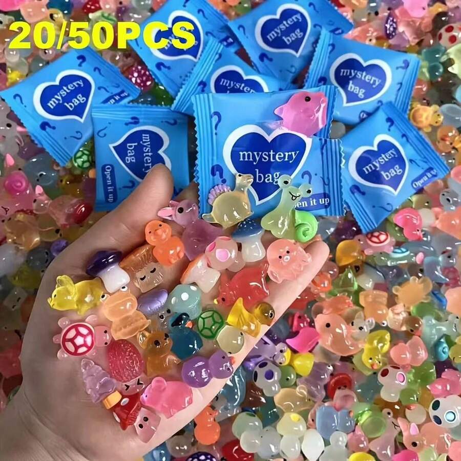 10/20/30/40/50pcs Glow In The Dark 3D Animal Toys Mystery Bags - Unique DIY Crafts & Party Favors Toys(Random), Birthday Gift - Multicolor - View 1