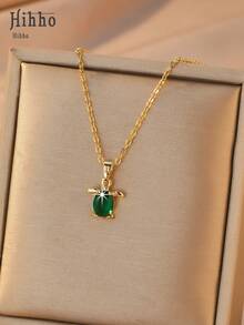 Hihho 1pc Ocean Series Summer Limited Edition Colorful Sea Turtle Necklace, Elegant Clavicle Chain, Versatile For Daily Wear And Vacation - Baby Turtles - View 12